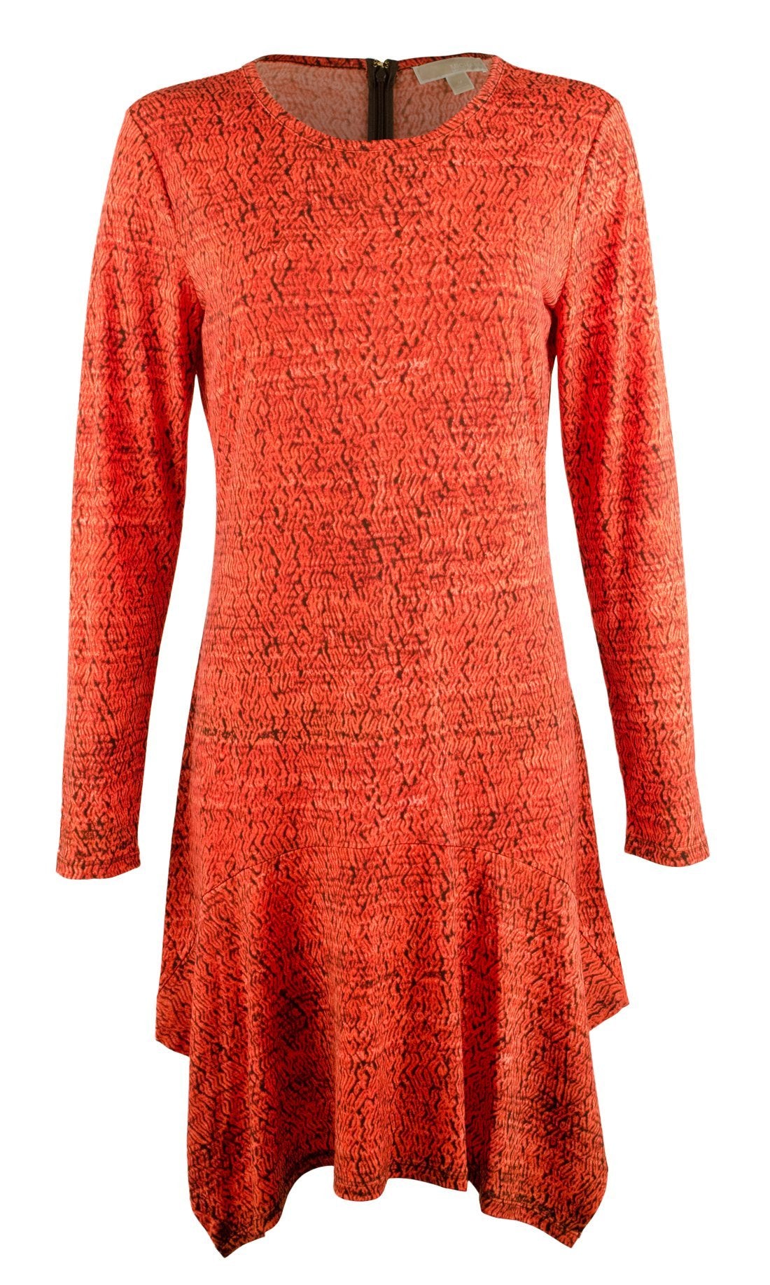 Michael Kors Women's Plus Size Long Sleeve Printed Drop Waist Dress