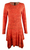 Michael Kors Women's Plus Size Long Sleeve Printed Drop Waist Dress