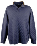 Polo Ralph Lauren Men's Big & Tall Long Sleeve Quilt Double Knit Jersey Pullover SNvy 4XLT