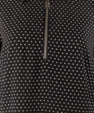 Michael Kors Women's Polka Dot Grommet and Tie Sleeve Top