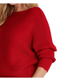 Lauren Ralph Lauren Women’s Dolman Sleeve Boatneck Sweater Lipstick Red Lurex