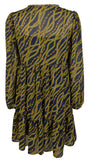 Michael Kors Women's Chain Print V Neck Dress