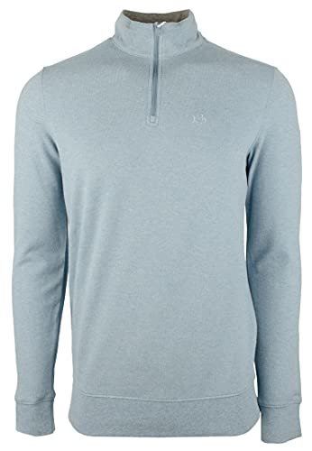 Camisa estilo pulóver con cremallera de un cuarto de Skipjack para hombre de Southern Tide, color azul jaspeado, talla pequeña