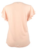 Ralph Lauren Women's Linen Blend Flutter Sleeve Top Shirt PPnk Petite Small...