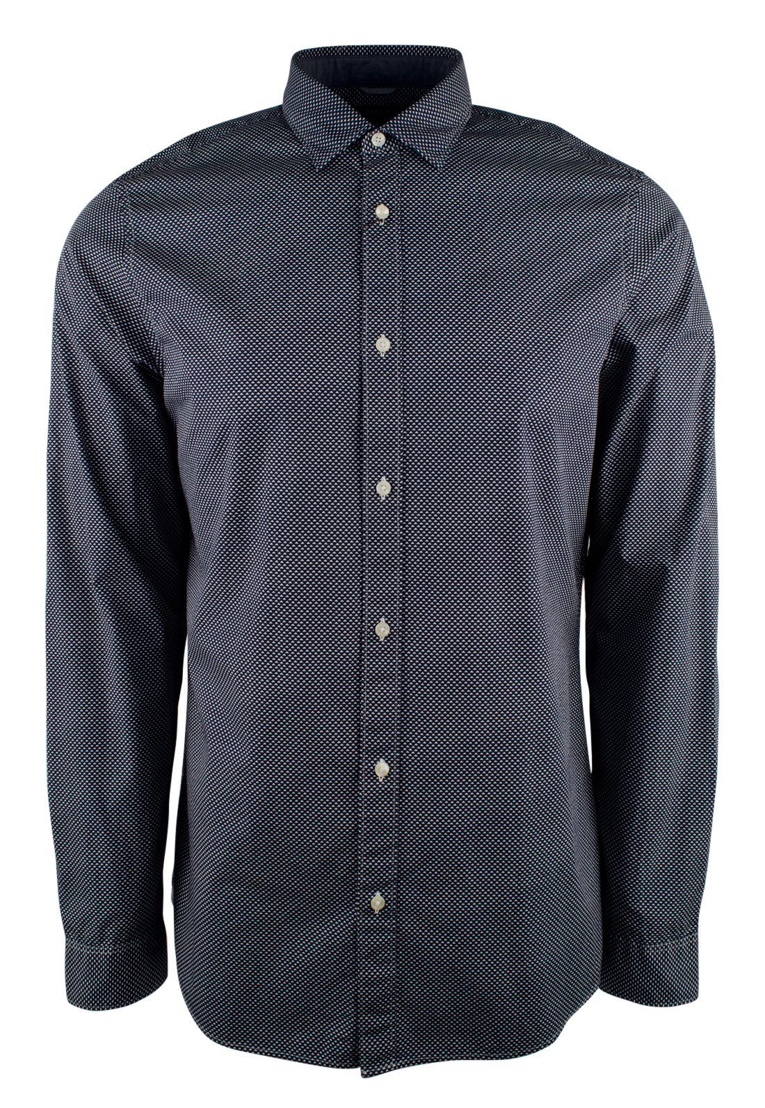 Michael Kors Men's Long Sleeve Abstract Pattern Slim Fit Shirt N S