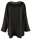 Ralph Lauren Women's Plus Size Beaded Neck Georgette  Blouse