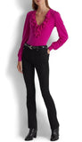 Lauren Ralph Lauren Women’s Ruffle-Trim Jersey Sweater Bright Fuchsia X-Large