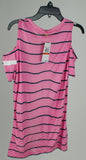 Customer Retun Michael Kors Women's Stripe Cutout Short Sleeve Shirt XS