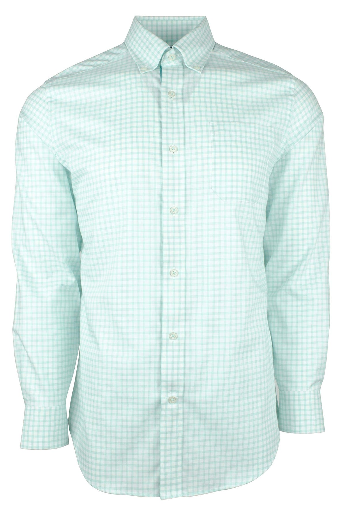 Men's Plaid Button Down Long Sleeve Shirt M Small Mint