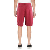 Men's Relaxed Fit 10 Inch Flat Front Chino Shorts Red 34