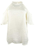 Michael Kors Women's Cheetah Halter Neck Cut Out Sleeve Top Blouse