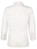 Tory Burch Women's Patchwork Eyelet Shirt Blouse