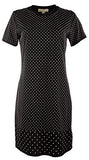 Michael Kors Women's Mini-Studded Cotton T-Shirt Dress  Blk  X-Small
