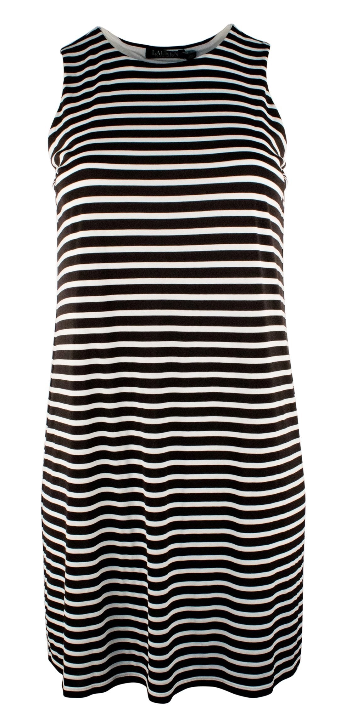 Lauren Ralph Lauren Women's Plus Size Stripe Jersey A Line Dress BW 1X