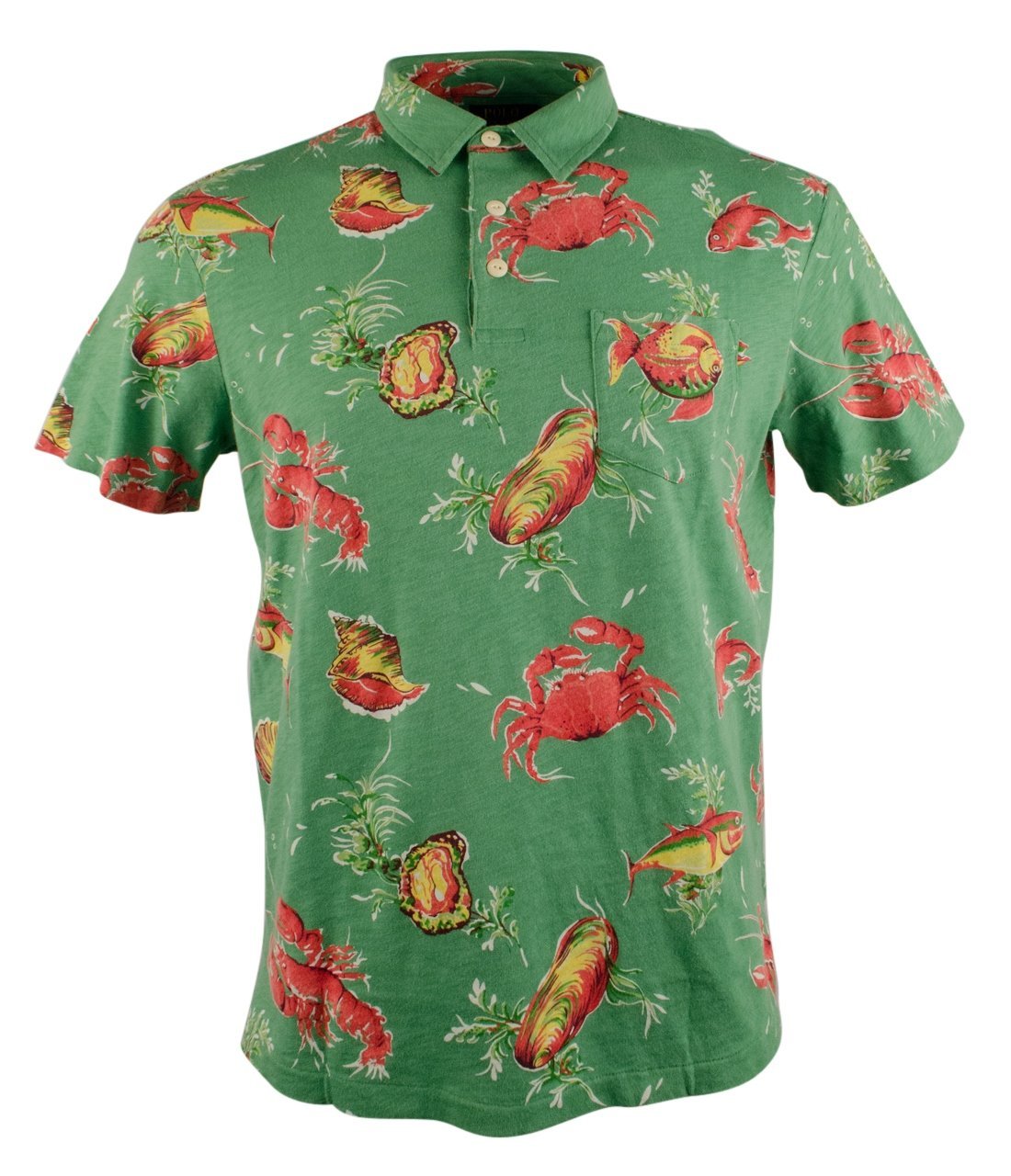 Polo Ralph Lauren Men's Sea Critter Print Short Sleeve Jersey Polo Shirt TGrn