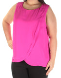 Lauren Ralph Lauren Womens Alydon Layered Sleeveless Blouse Pink XL