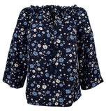 Michael Kors Women's Patterned Off The Shoulder Bell Sleeve Tassel Top B Small