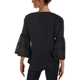 Lauren Ralph Lauren Women's Petite Laser Cut Bell Sleeve Top
