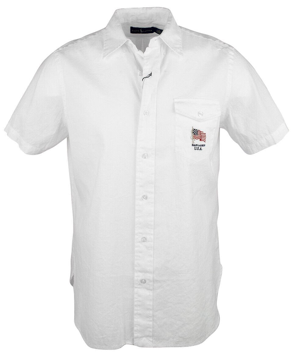 Ralph Lauren Men's American Flag Short Sleeve Shirt SM