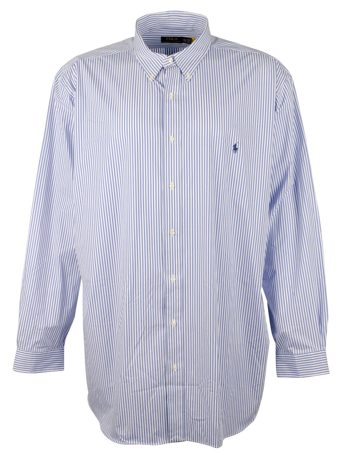 Polo Ralph Lauren Men's Big & Tall Striped Stretch Poplin Long Sleeve Shirt