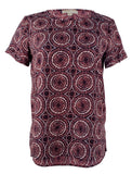 Michael Kors Women's Medallion Printed Pebble Crepe Top