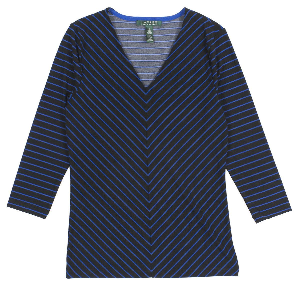 Ralph Lauren Women's V Neck Chevron Print Top