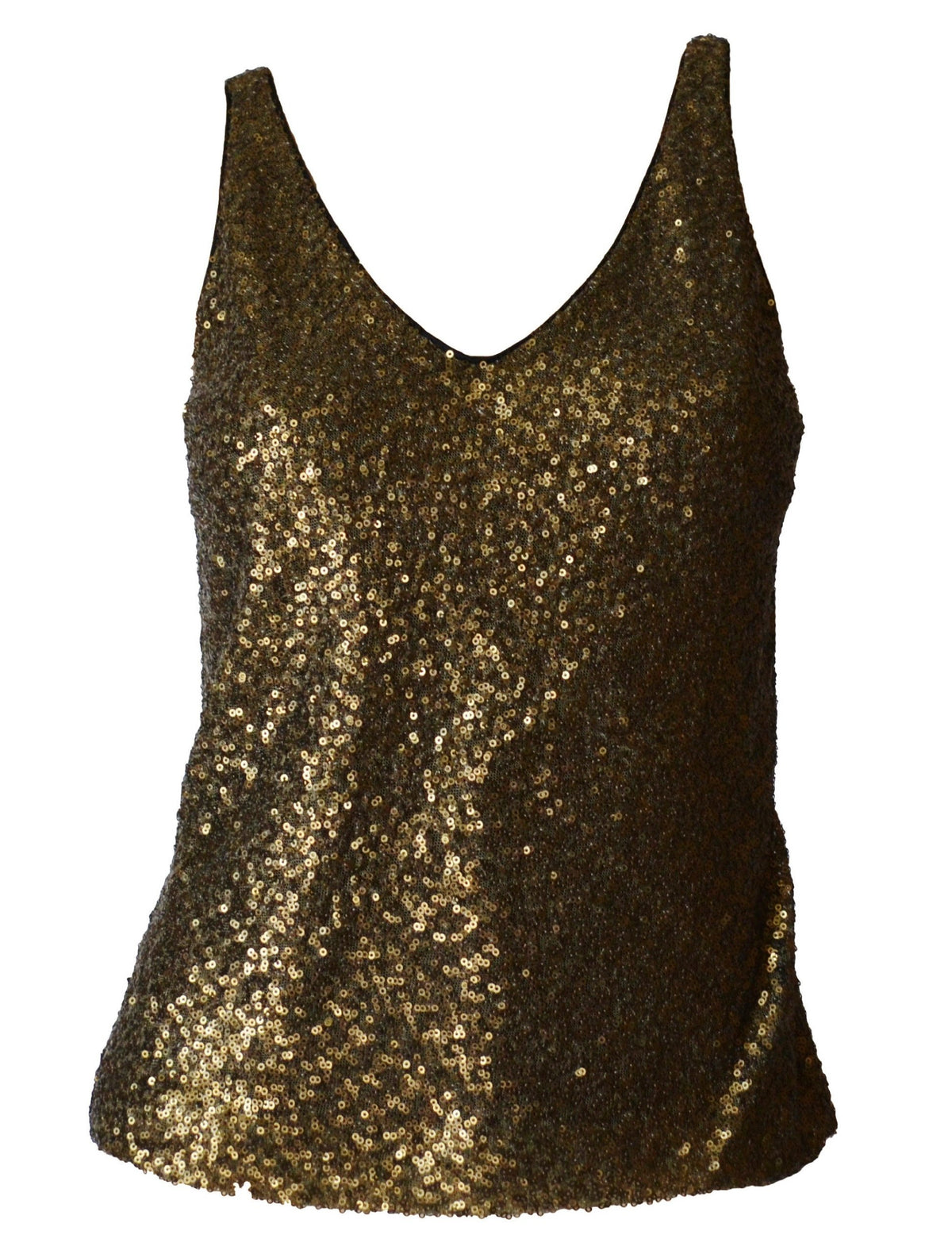 Ralph Lauren Women's Metallic Gold V Neck Tank Top  6P