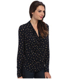 Michael Kors Women's Draped Pyramid-Stud Print Shirt Top