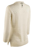 Ralph Lauren Women's Lace Trim Crewneck Pullover Sweater Prl XS