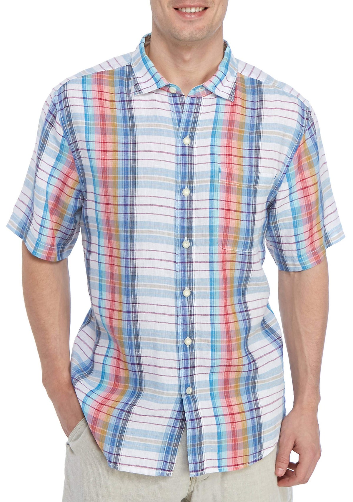 Tommy Bahama Men's Tellaro Plaid Camp Shirt-W-S