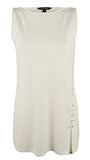 Lauren Ralph Lauren Lace-Up Ponte Tank Top (Herbl Milk, Medium)