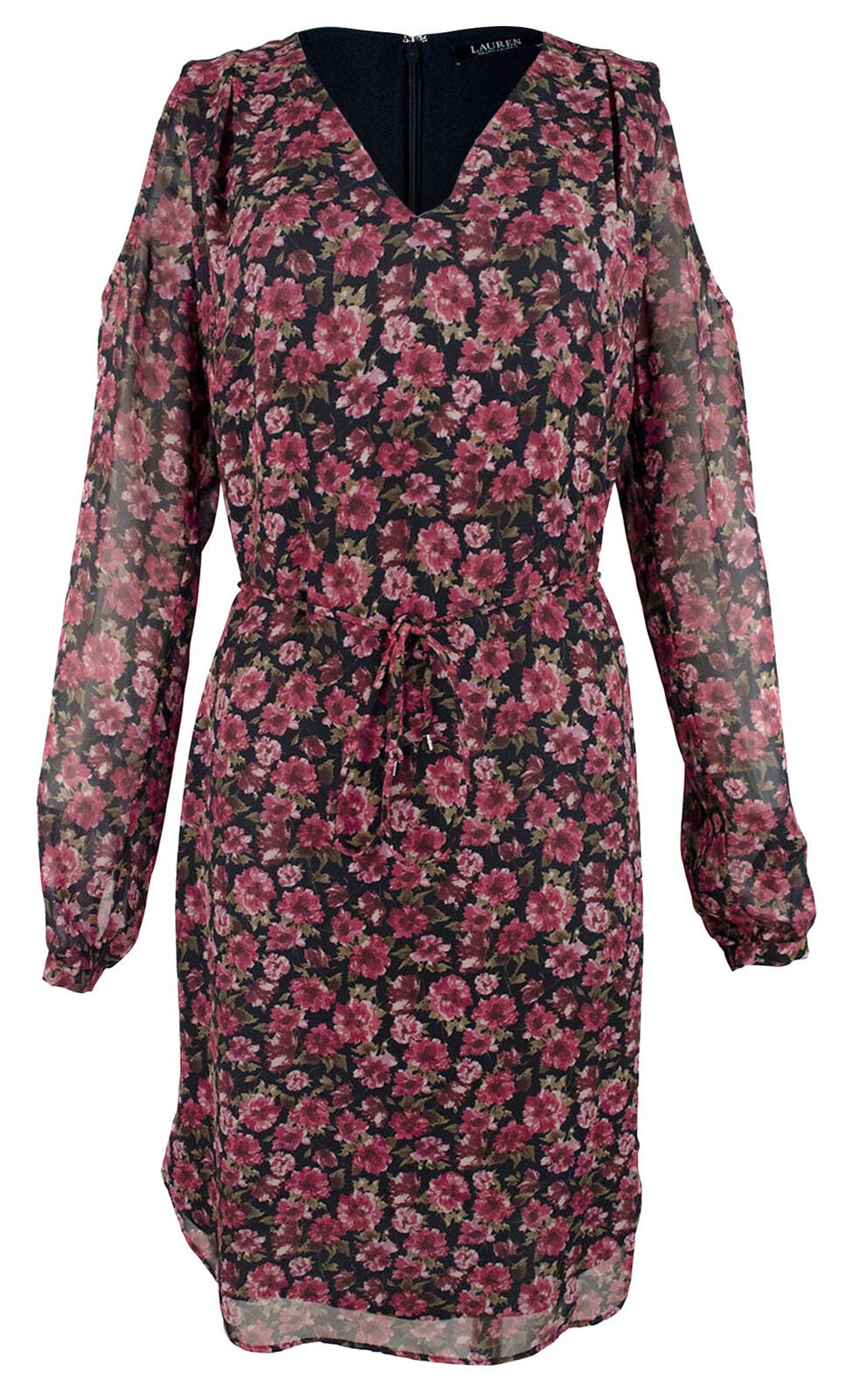 Ralph Lauren Women's Floral A-Line Cold Shoulder Dress