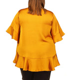 Michael Kors Women's Plus Flutter Chain Neck Top Blouse