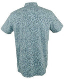Michael Kors Men's Floral Trim Stretch Button Front Short Sleeve Shirt W S