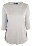 Lauren Ralph Lauren Women's Ruffle Trim Striped Sweater