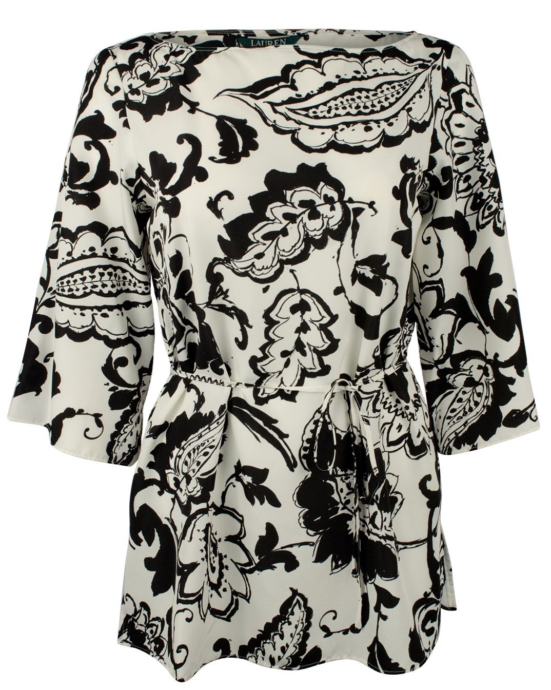 Lauren Ralph Lauren Women's Paisley Print Crepe Shirt Tunic Top