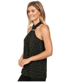 Michael Kors Women's Cheetah Print Bar Halter Top Shirt