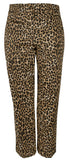 Michael Kors Women's Cheetah Print Stretch Twill Slim Leg Pants
