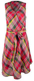 Ralph Lauren Women's Crinkle Surplice V  Neck Sleeveless Waist Dress