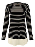 Lauren Ralph Lauren Women's Striped Contrasting Underlayer Top Shirt