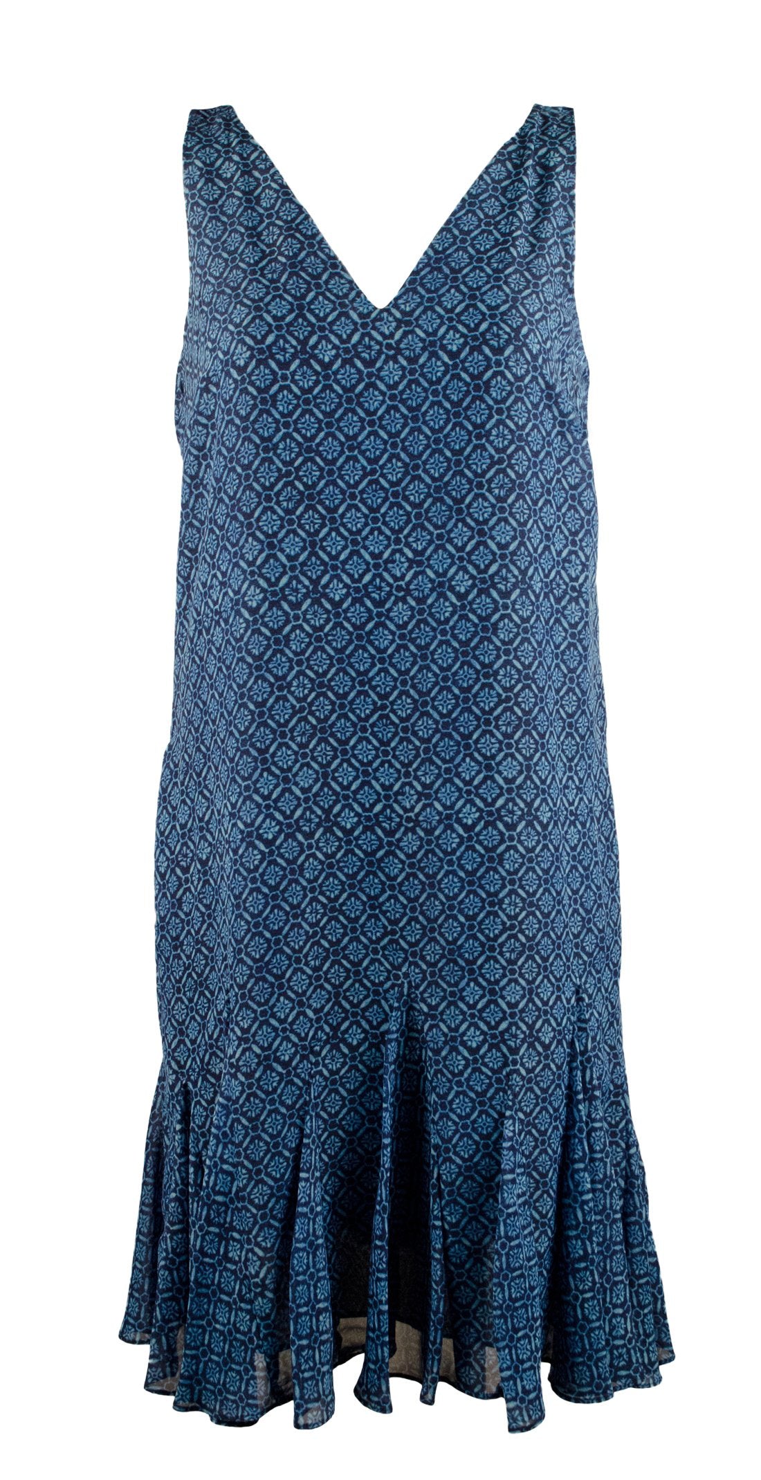 Lauren Ralph Lauren Women's Geo Print V Neck Sleeveless Dress