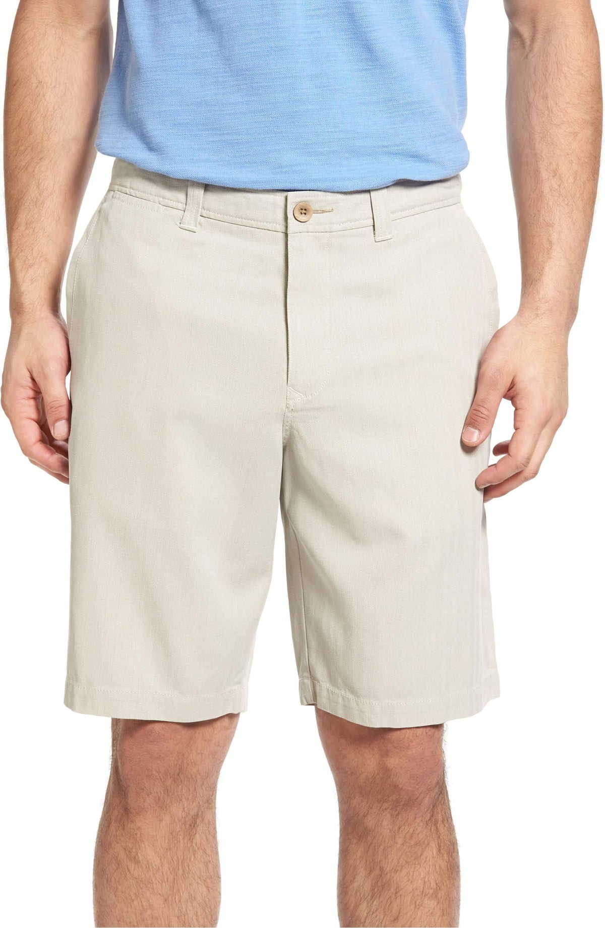 Tommy Bahama - Pantalones cortos chinos de mezcla de seda con diseño de espiga Havana para hombre, color caqui arena 30