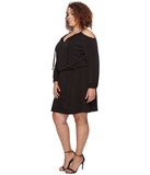 Michael Kors Tweed Haberdashery Print Georgette Cold Shoulder Midi Dress