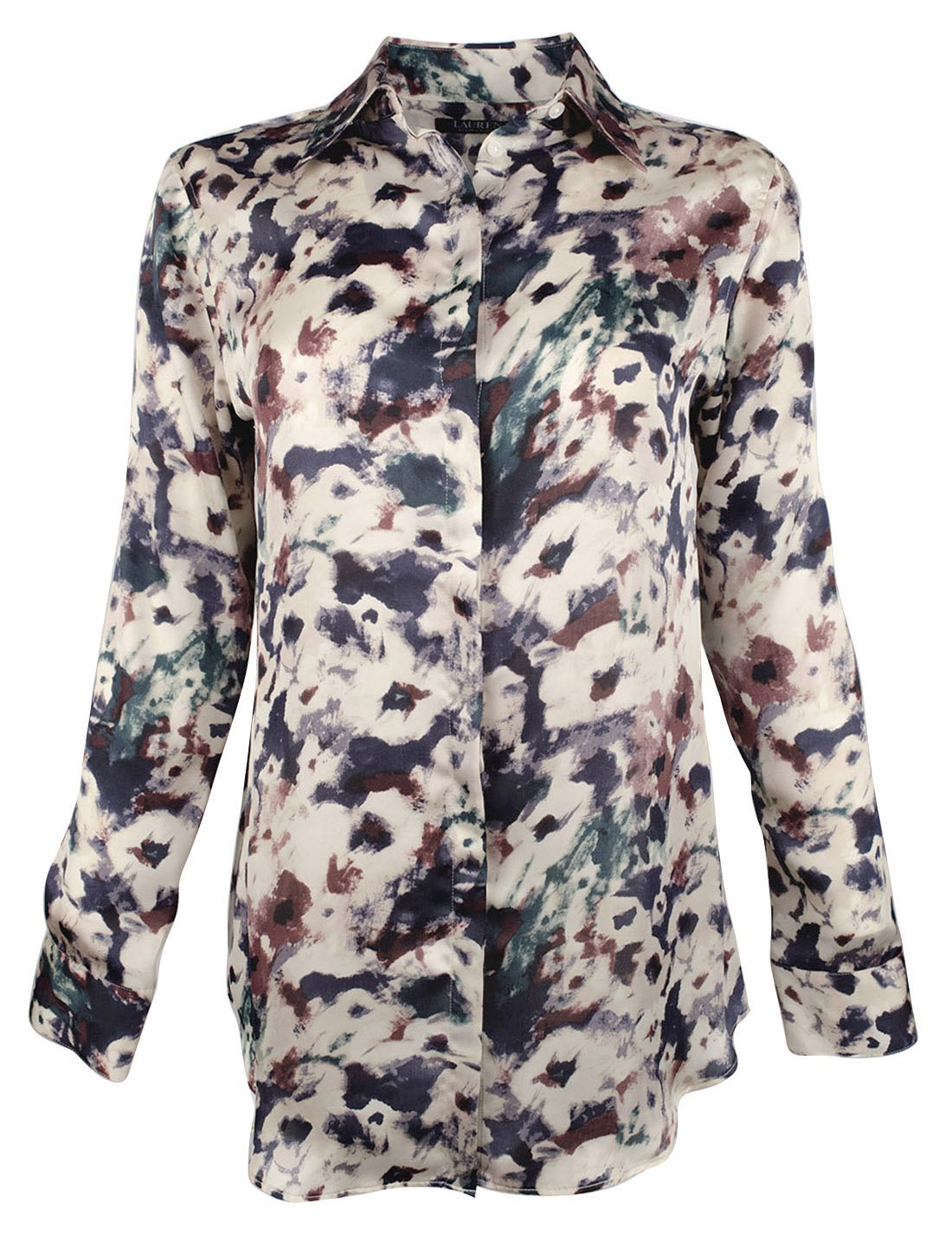 Lauren Ralph Lauren Women's Petite Floral Print Button Down Shirt