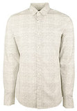 Men's Slim Fit Micro Print Long Sleeves Shirt-BLK-Small