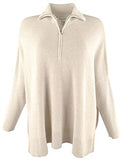 Tommy Bahama Women's Shimmer Bonita Half Zip Long Sleeved Poncho Top-CH-S/M