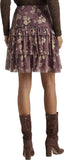 Lauren Ralph Lauren Women's Plus Size Floral Crinkle Georgette Mini Skirt 14W