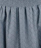 Michael Kors Women's Eyelet  Flutter  Smocked Waist Ruffled Hem Dress