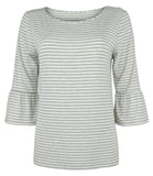 Southern Tide Women's Tide Ruffle Sleeve Stripe Knit Top HG XSmall