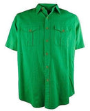 Polo Ralph Lauren Men's Short Sleeve Linen Cotton Button Down Shirt - Green Medium